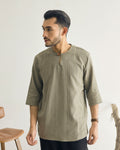 TEDUH SIRI : THREE QUARTER SLEEVE TOP - GREEN
